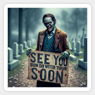 Zombie's Message: The 'See You Soon' Warning Sticker